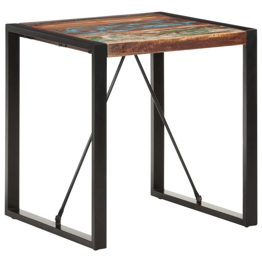 Eettafel Zwart 70 x 70 x 75 cm massief gerecycled hout