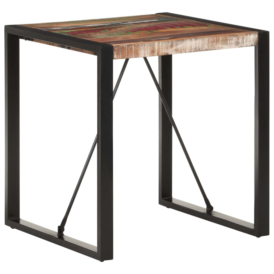Eettafel Zwart 70 x 70 x 75 cm massief gerecycled hout