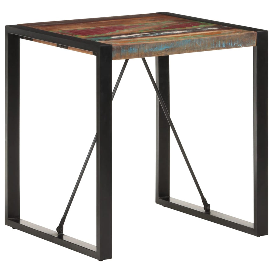 Eettafel Zwart 70 x 70 x 75 cm massief gerecycled hout