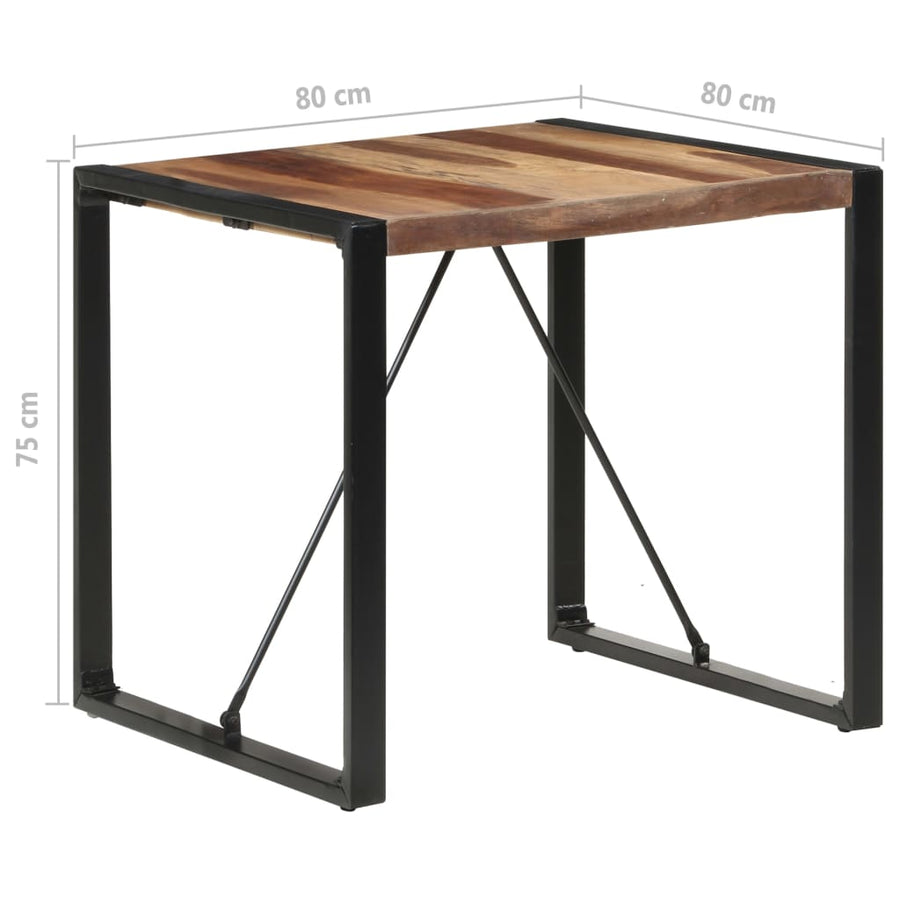 Eettafel 80x80x75 cm massief hout