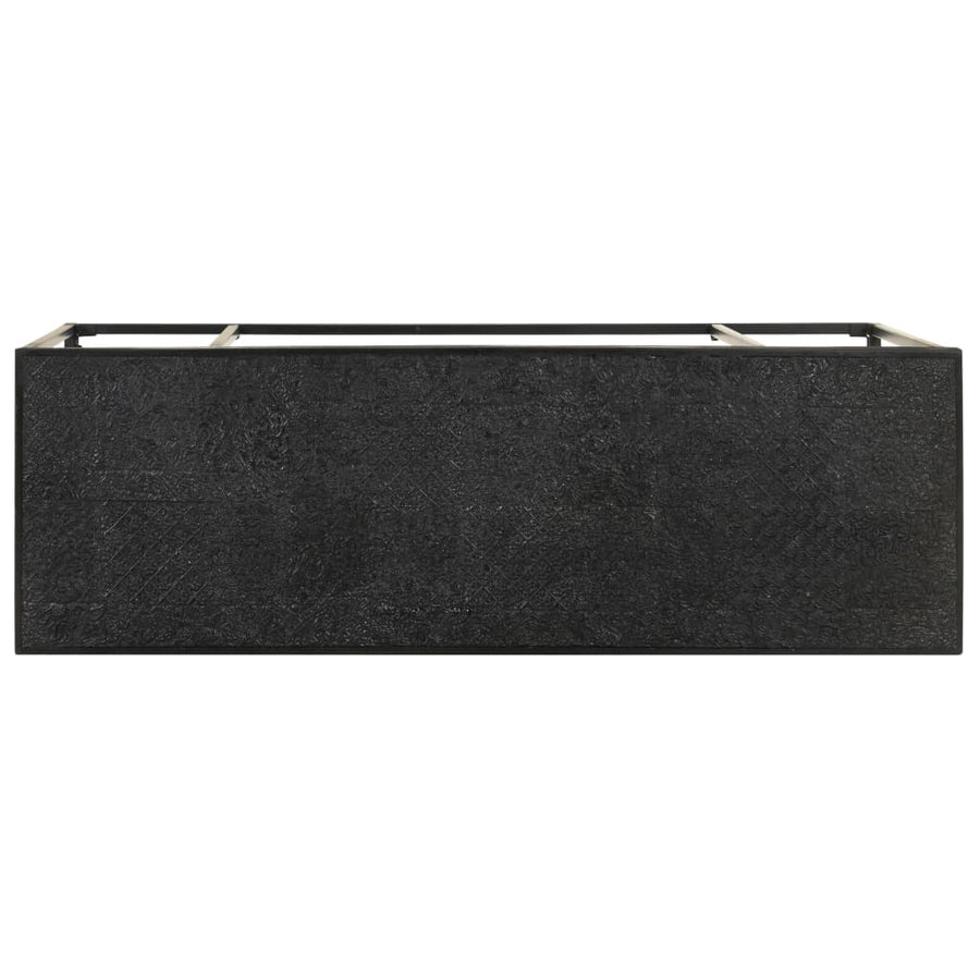 Wandtafel 110X35X76 Cm Massief Acaciahout En Mangohout Zwart