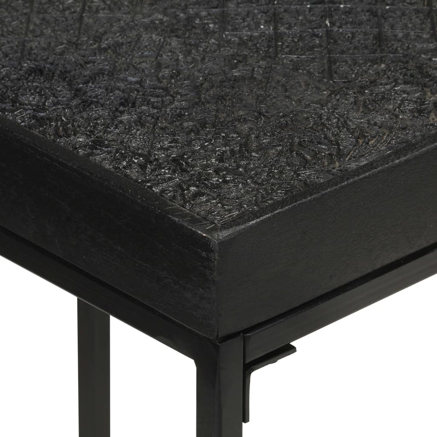 Wandtafel 110X35X76 Cm Massief Acaciahout En Mangohout Zwart