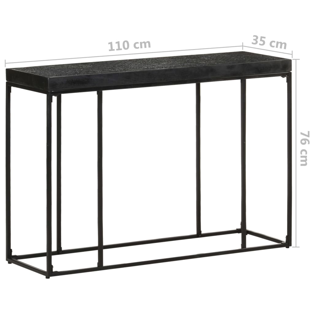 Wandtafel 110X35X76 Cm Massief Acaciahout En Mangohout Zwart