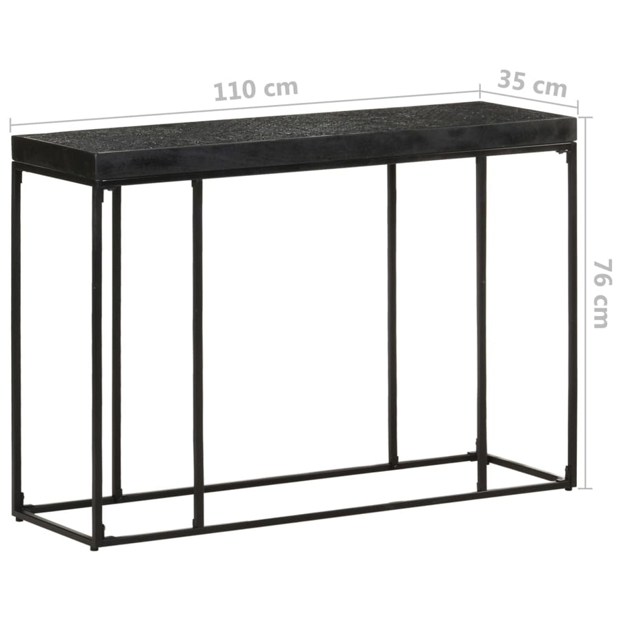 Wandtafel 110X35X76 Cm Massief Acaciahout En Mangohout Zwart