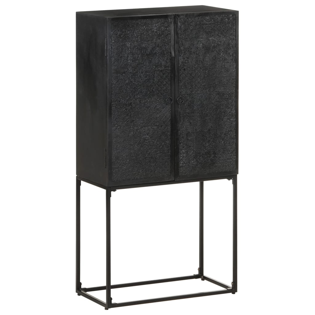 Dressoir 60X30X120 Cm Massief Acacia- En Mangohout Zwart