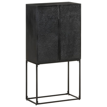 Dressoir 60X30X120 Cm Massief Acacia- En Mangohout Zwart