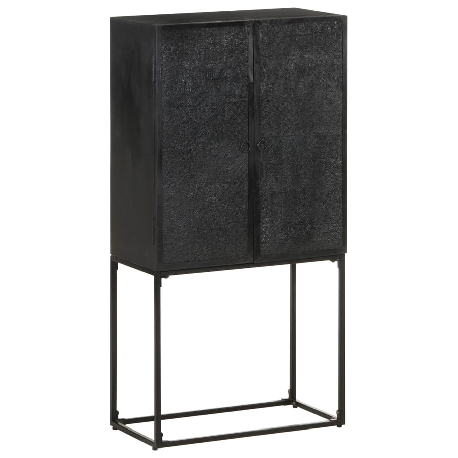 Dressoir 60X30X120 Cm Massief Acacia- En Mangohout Zwart