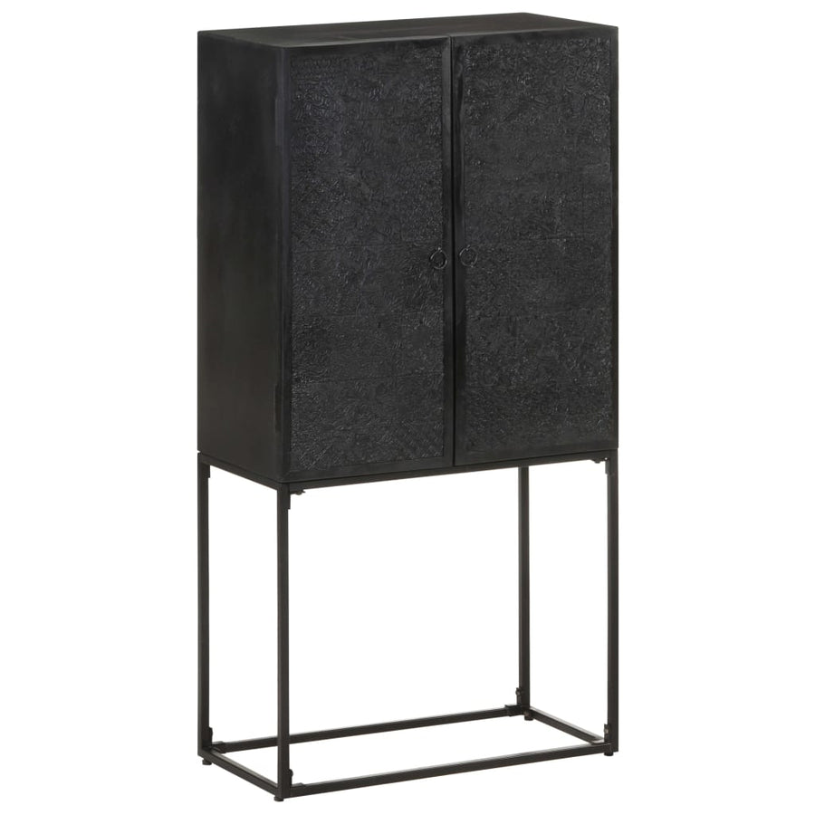 Dressoir 60X30X120 Cm Massief Acacia- En Mangohout Zwart