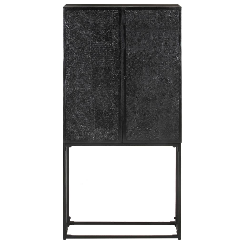 Dressoir 60X30X120 Cm Massief Acacia- En Mangohout Zwart