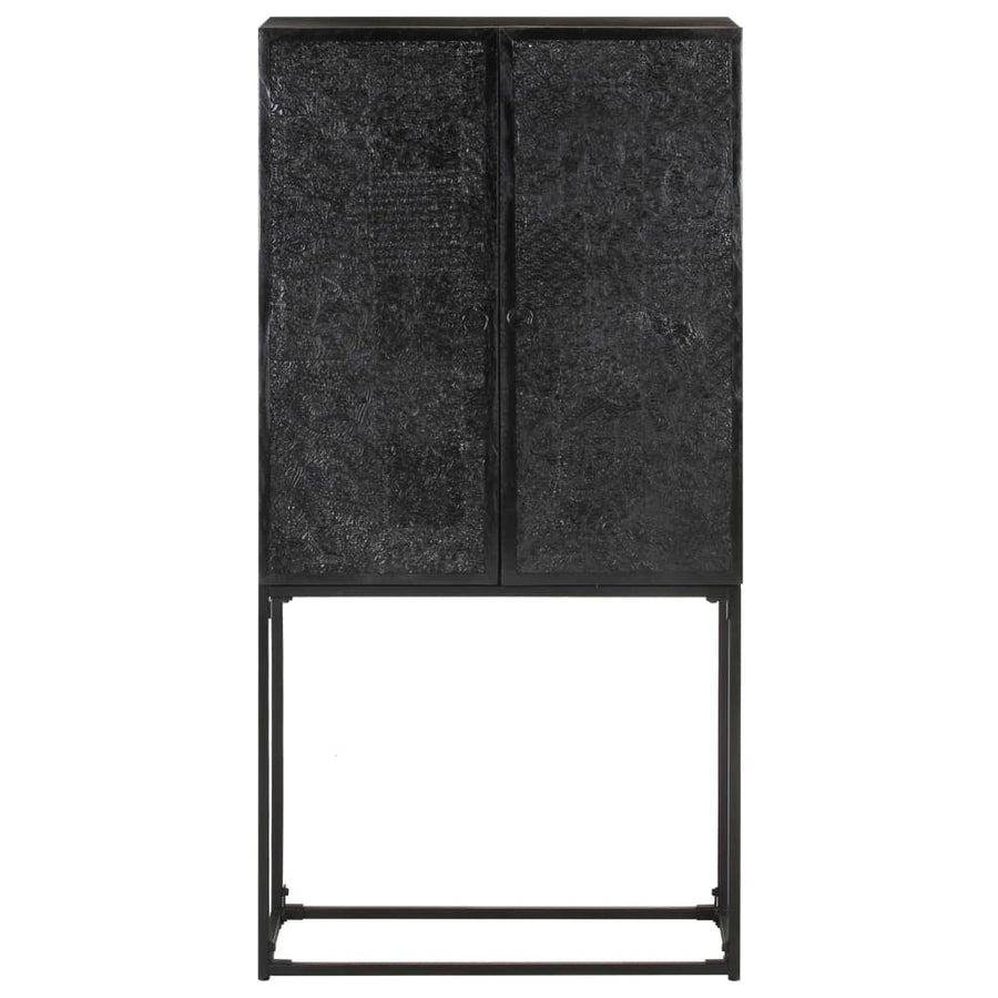 Dressoir 60X30X120 Cm Massief Acacia- En Mangohout Zwart