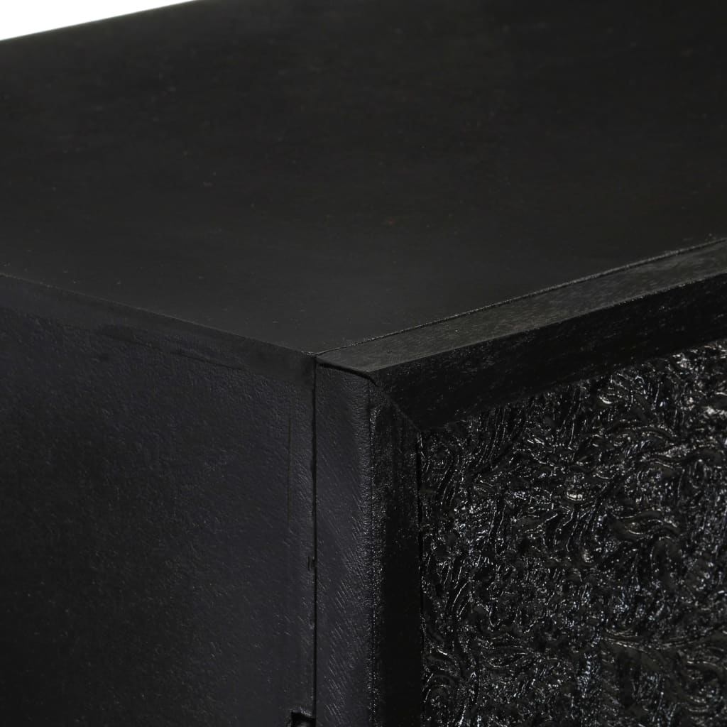 Dressoir 60X30X120 Cm Massief Acacia- En Mangohout Zwart