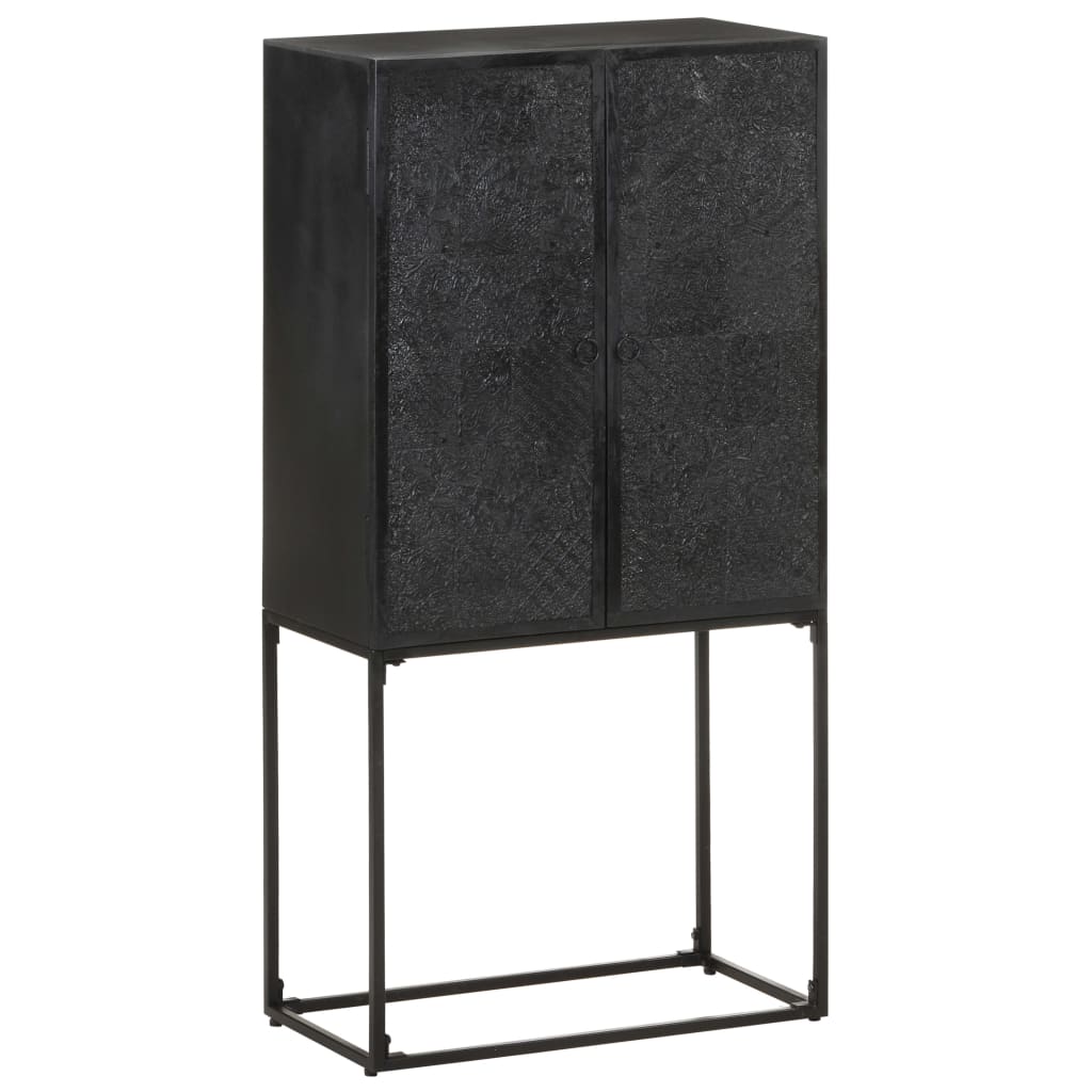 Dressoir 60X30X120 Cm Massief Acacia- En Mangohout Zwart