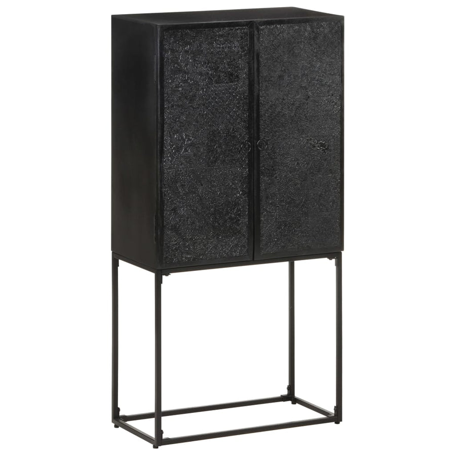 Dressoir 60X30X120 Cm Massief Acacia- En Mangohout Zwart
