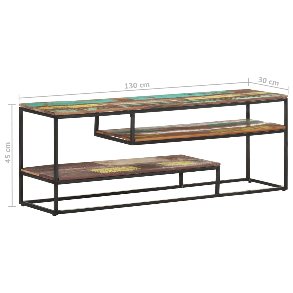 Tv-Meubel 130X30X45 Cm massief gerecycled hout
