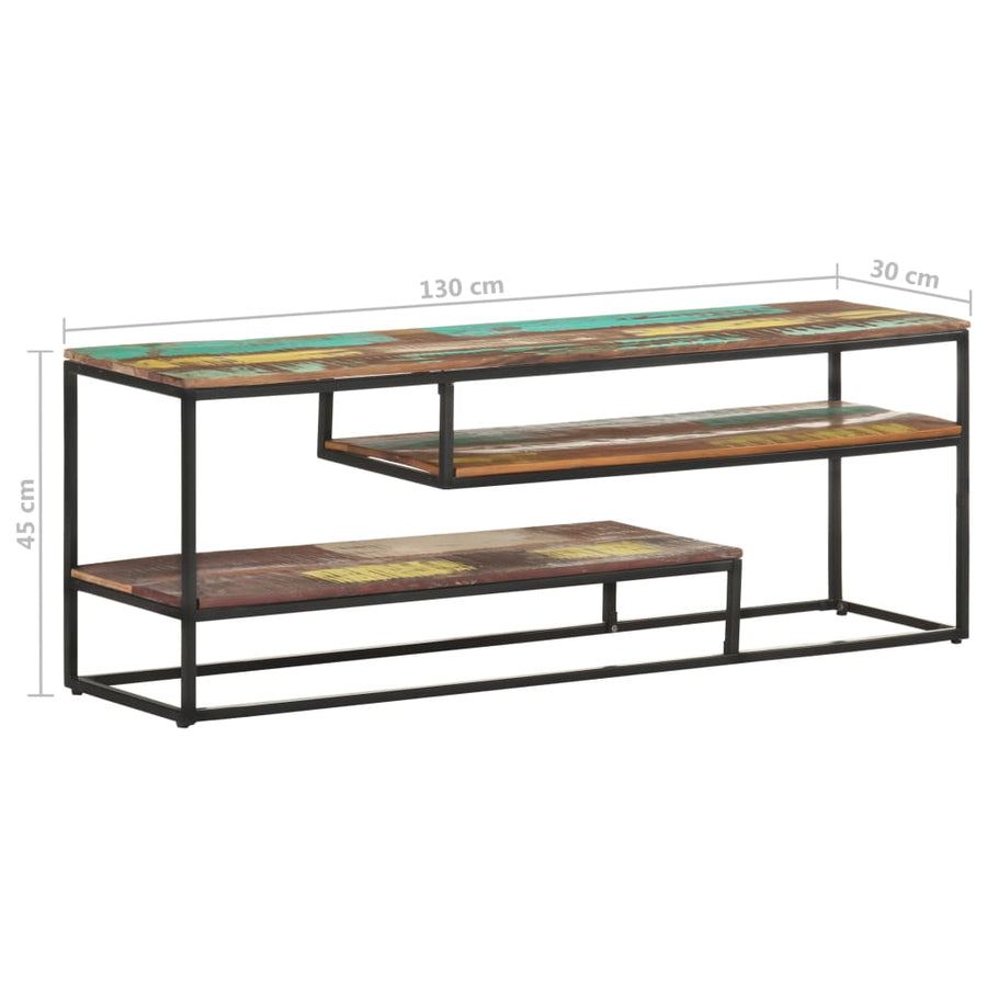 Tv-Meubel 130X30X45 Cm massief gerecycled hout