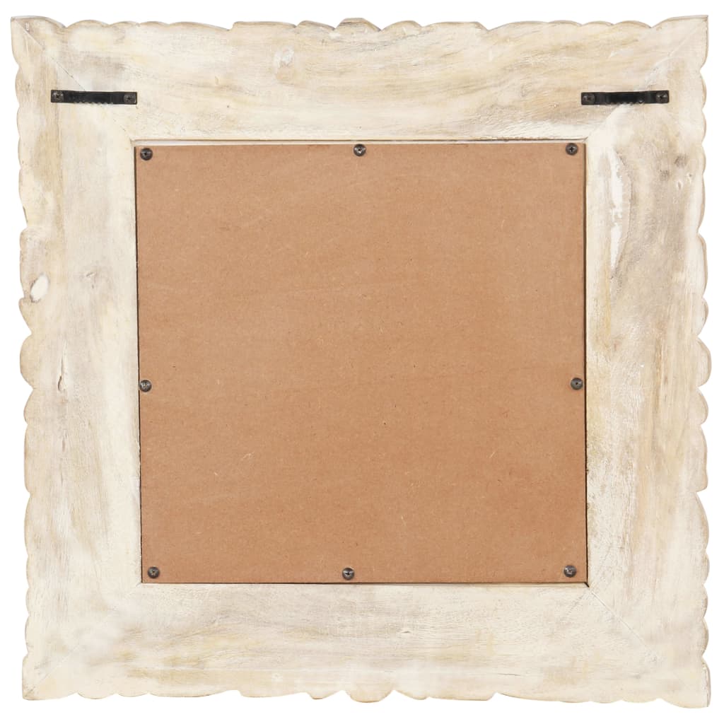 Spiegel Massief Mangohout 50 x 50 cm Wit