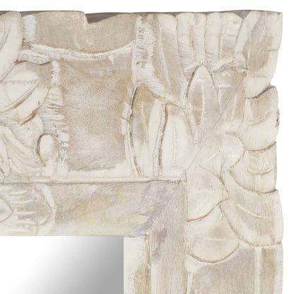 Spiegel Massief Mangohout 50 x 50 cm Wit