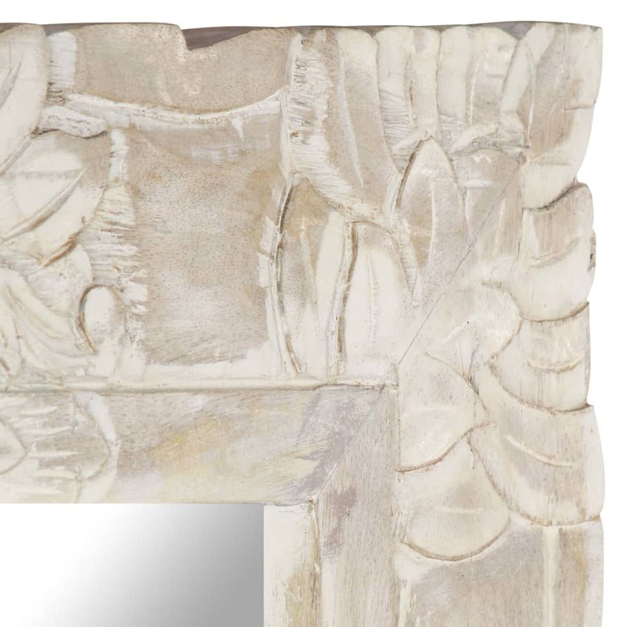 Spiegel Massief Mangohout 50 x 50 cm Wit