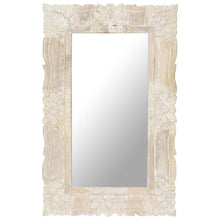 Spiegel Massief Mangohout 80 x 50 cm Wit