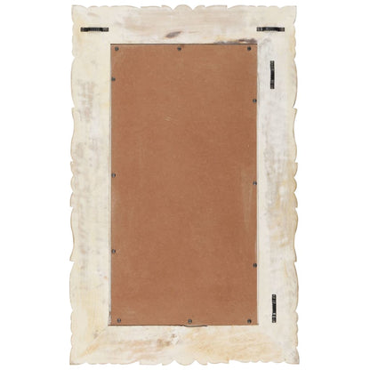 Spiegel Massief Mangohout 80 x 50 cm Wit