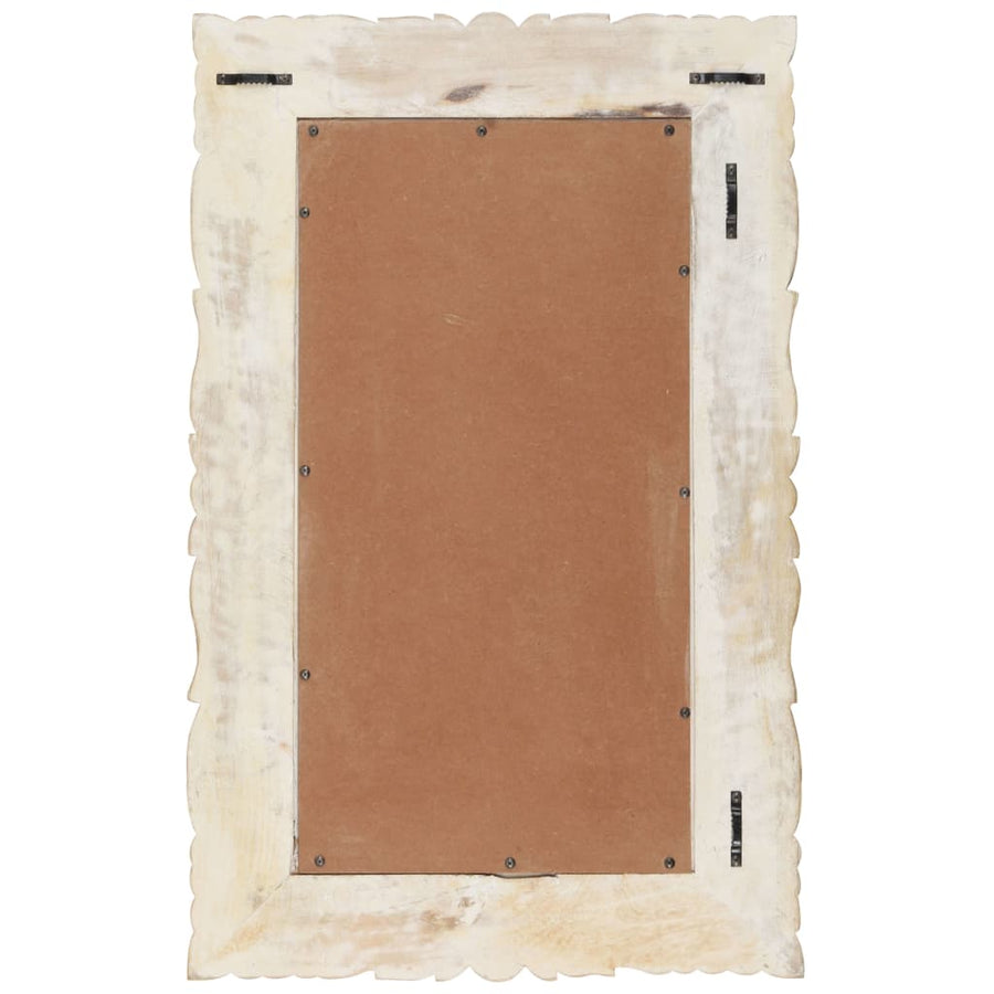 Spiegel Massief Mangohout 80 x 50 cm Wit