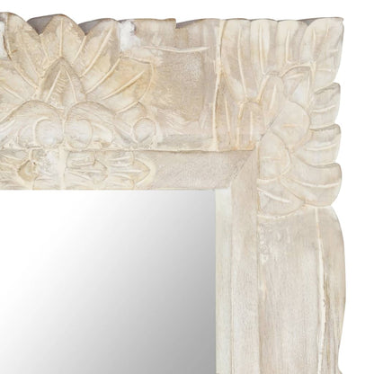 Spiegel Massief Mangohout 80 x 50 cm Wit