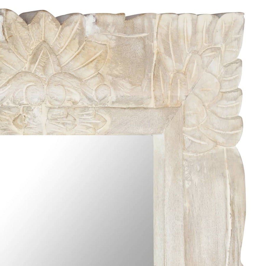 Spiegel Massief Mangohout 80 x 50 cm Wit