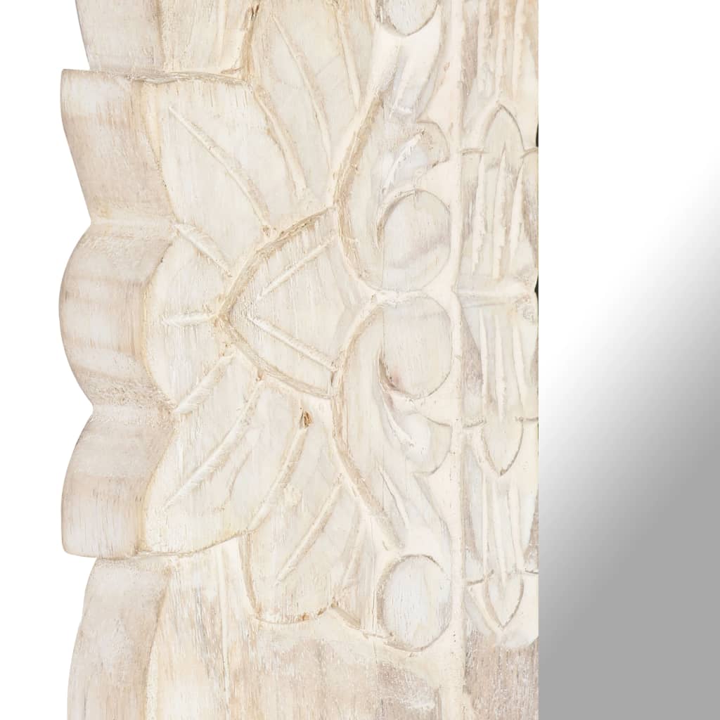 Spiegel Massief Mangohout 80 x 50 cm Wit