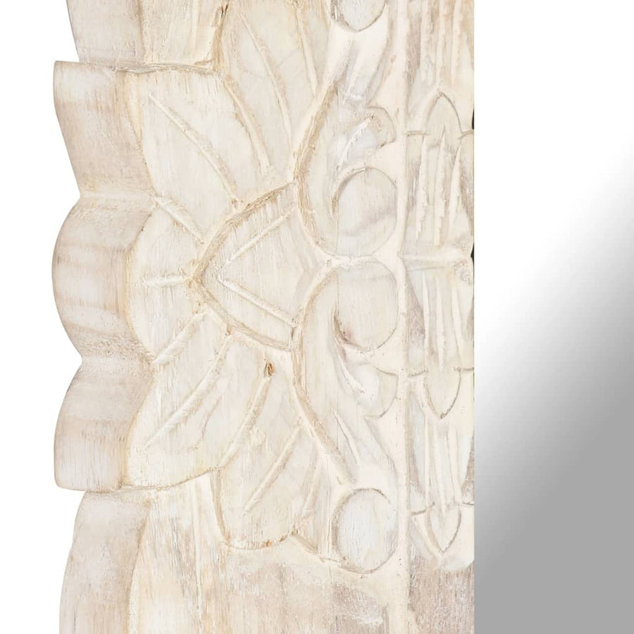 Spiegel Massief Mangohout 80 x 50 cm Wit