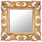 Mirror hand-carved 50x50 cm solid mango wood brown
