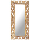 Hand-carved mirror 110x50 cm solid mango wood brown