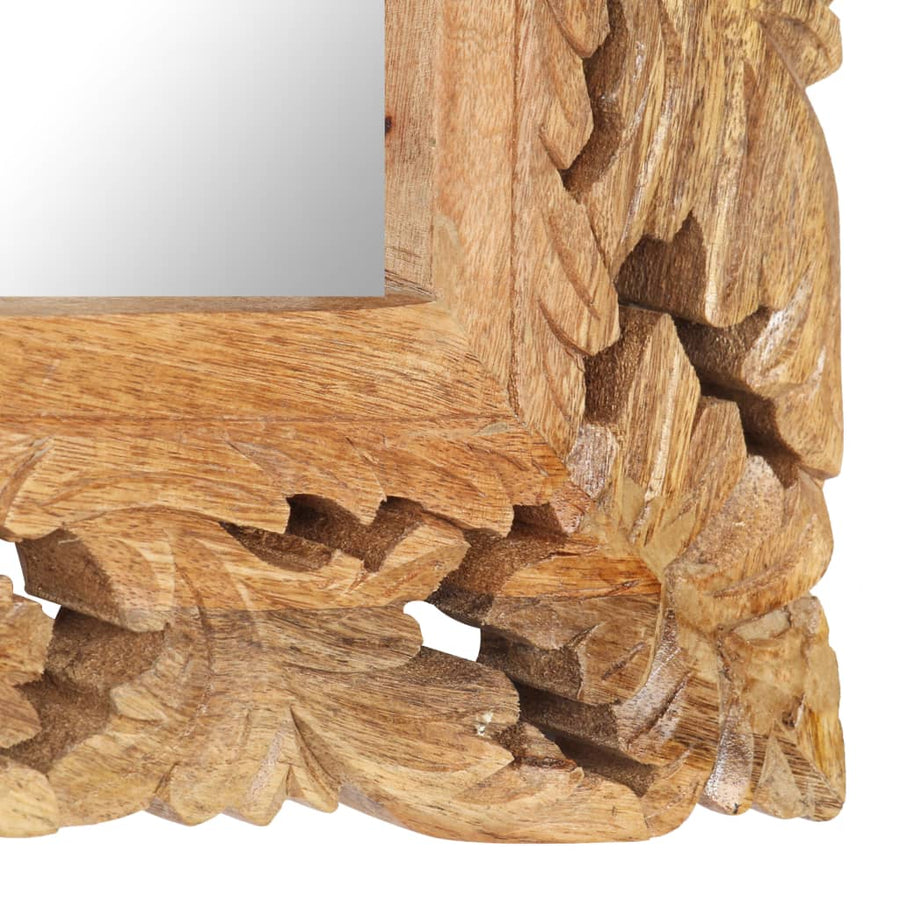 Spiegel Handgesneden 0X50 Cm Massief Mangohout 50 x 110 cm Bruin