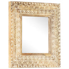 Spiegel 50x50x2,6 cm massief mangohout handgesneden