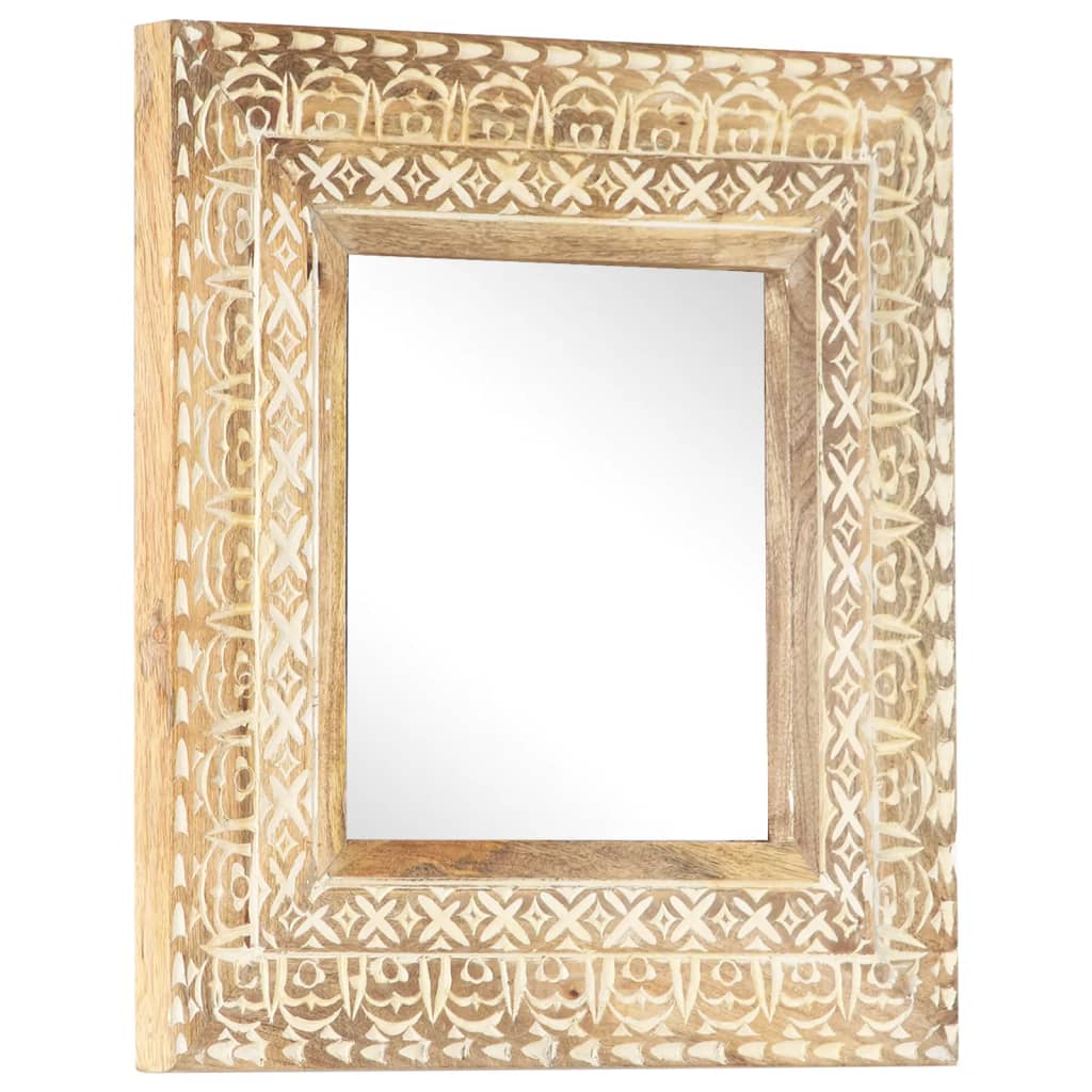 Spiegel Handgesneden 50X50X2,6 Cm Massief Mangohout 50 x 50 x 2.6 cm