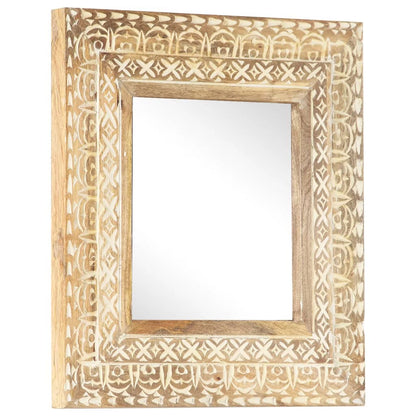 Spiegel Handgesneden 50X50X2,6 Cm Massief Mangohout 50 x 50 x 2.6 cm