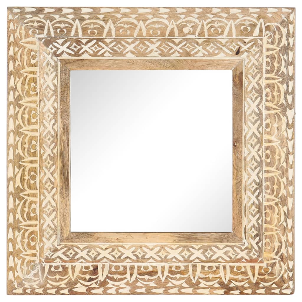 Spiegel Handgesneden 50X50X2,6 Cm Massief Mangohout 50 x 50 x 2.6 cm