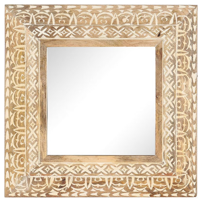 Spiegel Handgesneden 50X50X2,6 Cm Massief Mangohout 50 x 50 x 2.6 cm
