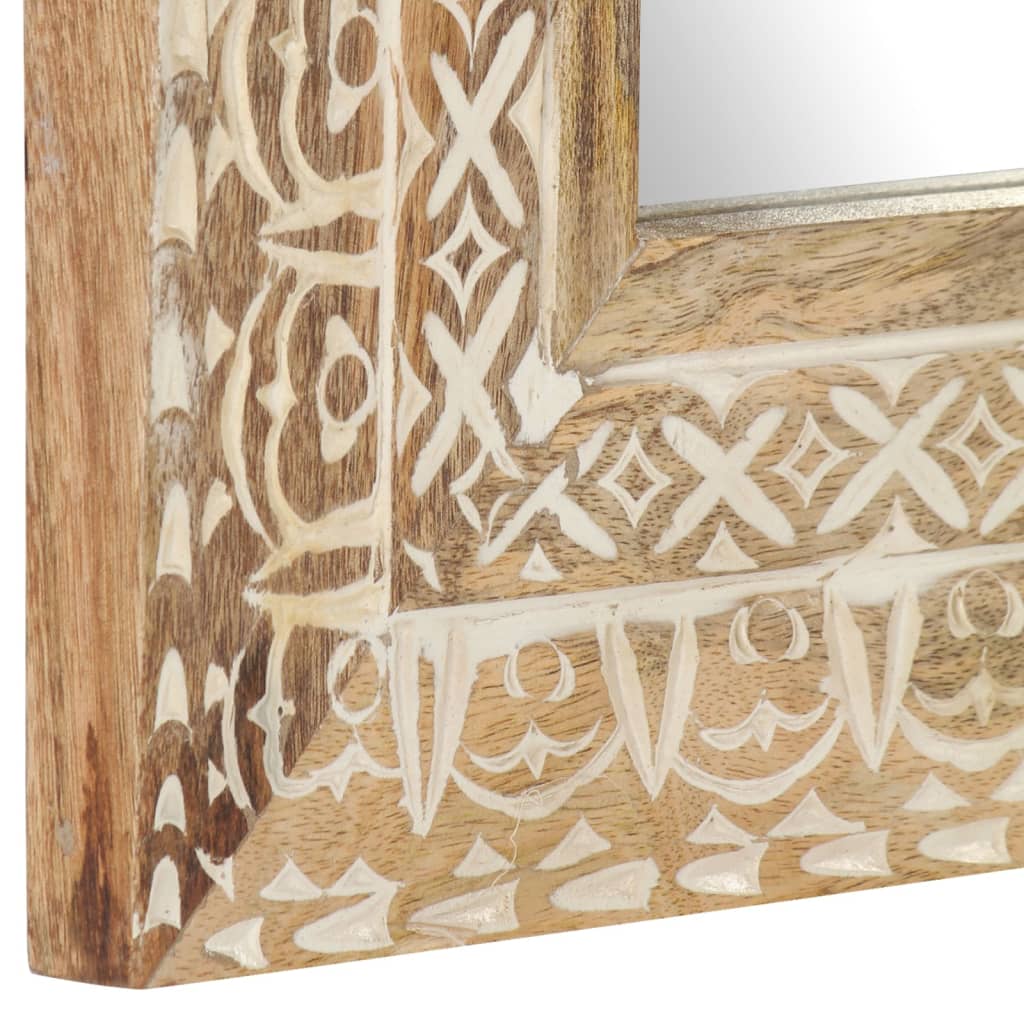 Spiegel Handgesneden 50X50X2,6 Cm Massief Mangohout 50 x 50 x 2.6 cm