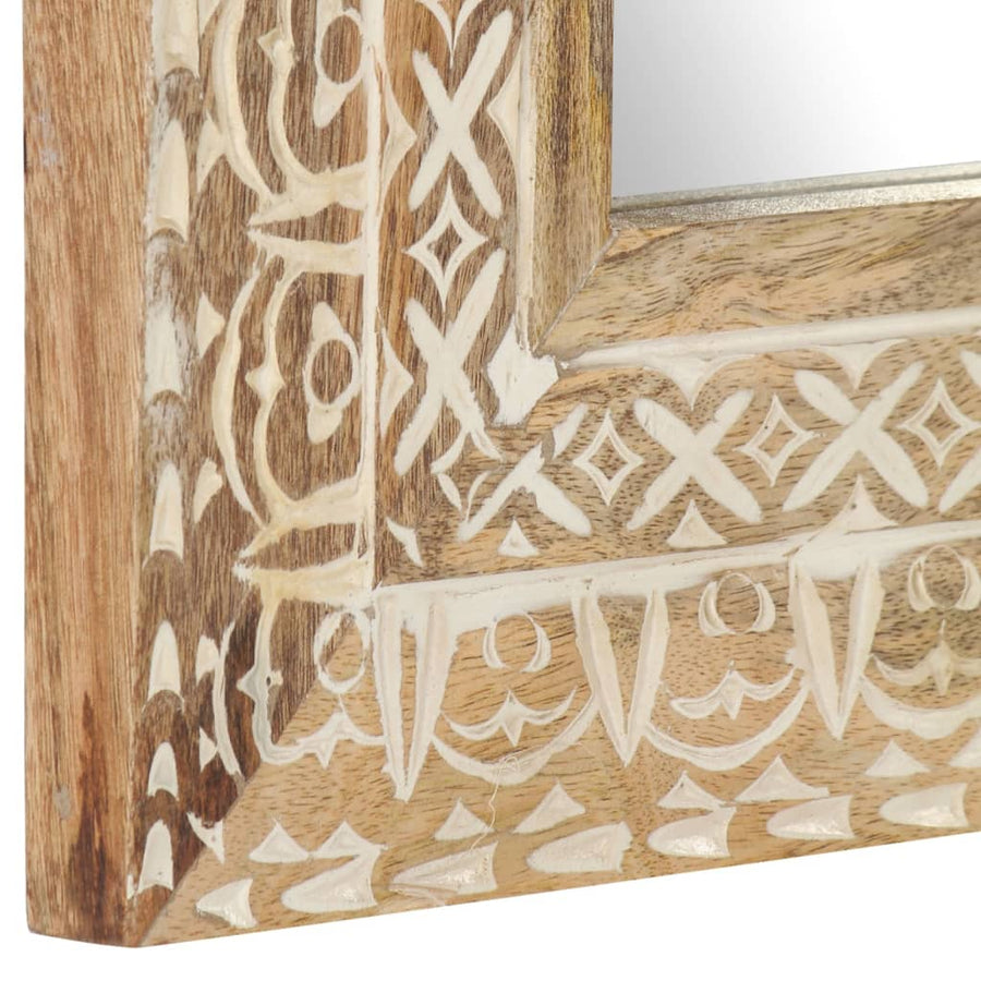Spiegel Handgesneden 50X50X2,6 Cm Massief Mangohout 50 x 50 x 2.6 cm