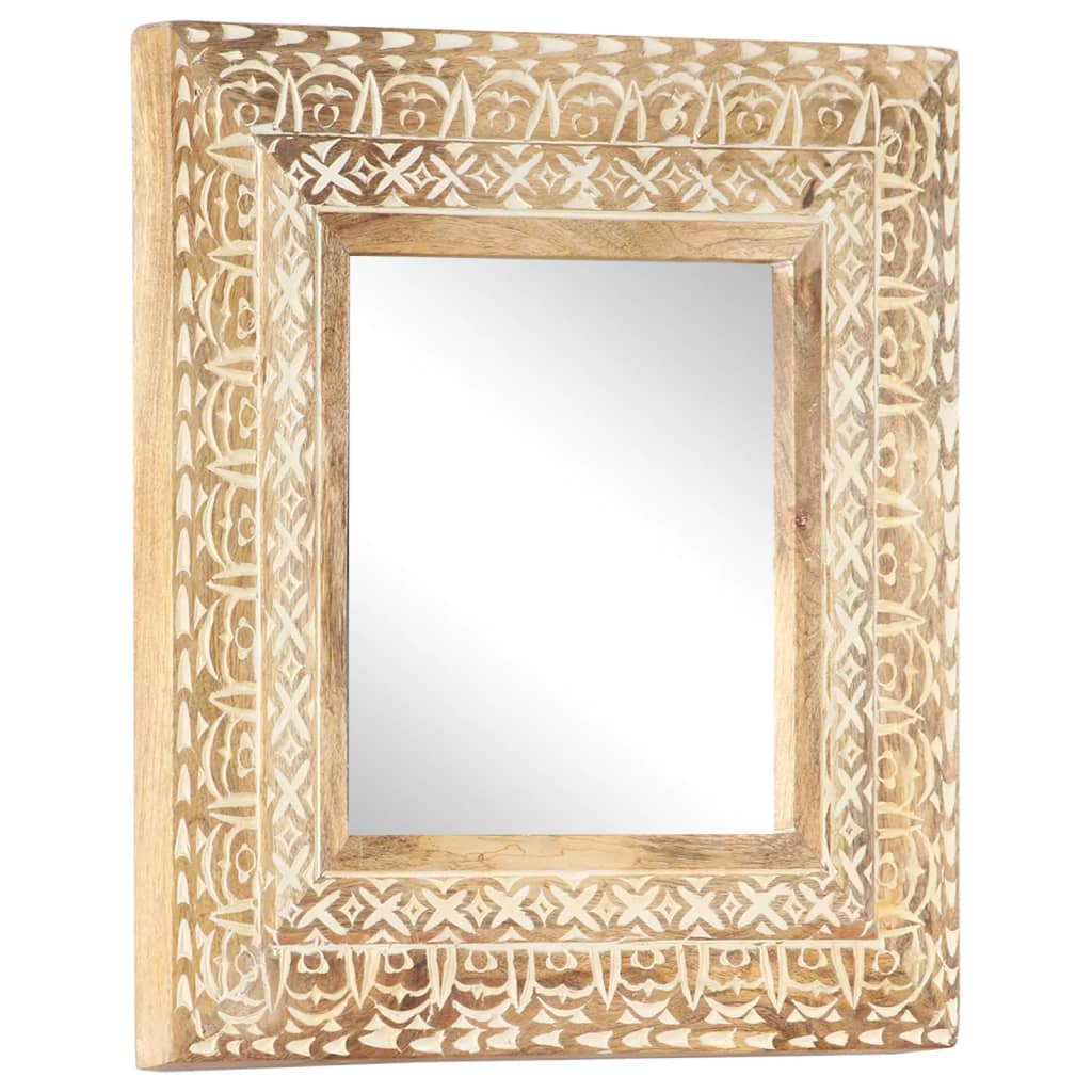 Spiegel Handgesneden 50X50X2,6 Cm Massief Mangohout 50 x 50 x 2.6 cm