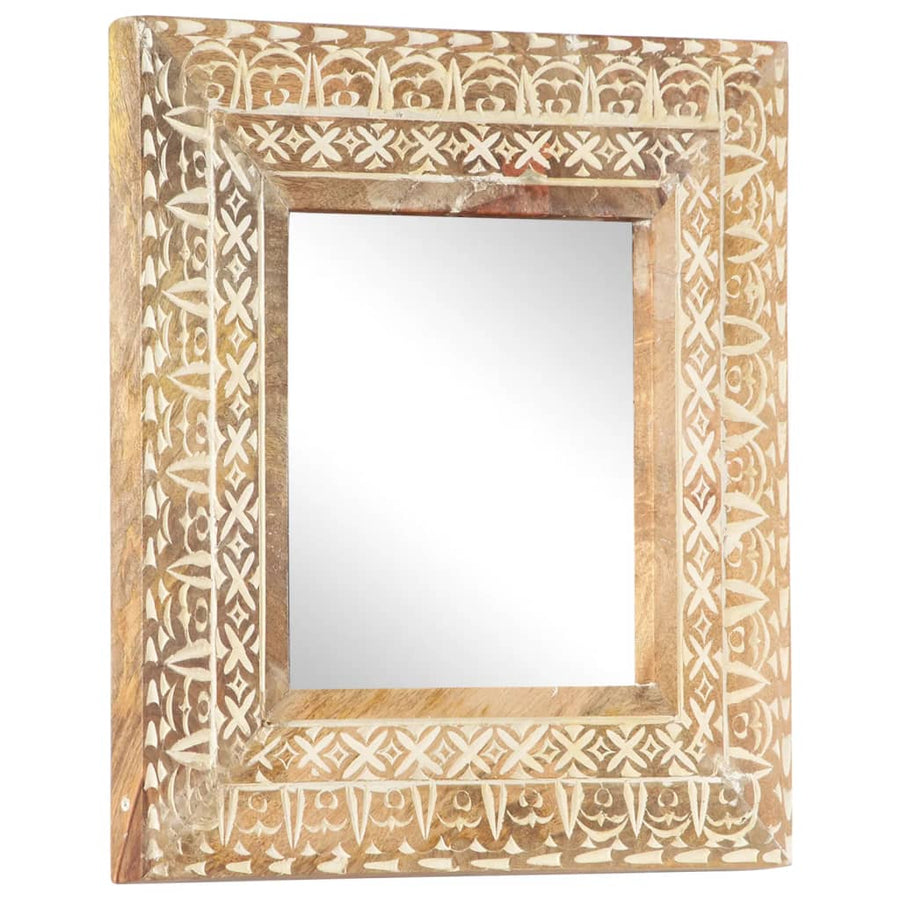 Spiegel Handgesneden 50X50X2,6 Cm Massief Mangohout 50 x 50 x 2.6 cm