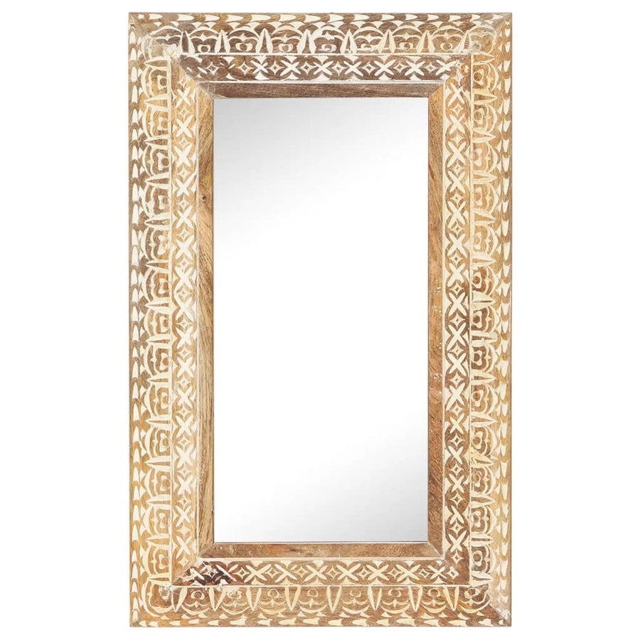 Spiegel Handgesneden 80X50X2,6 Cm Massief Mangohout 80 x 50 x 2.6 cm