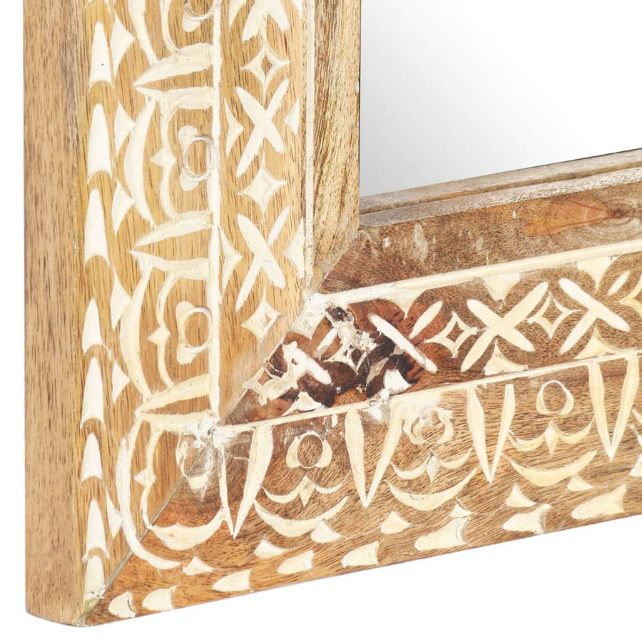 Spiegel Handgesneden 80X50X2,6 Cm Massief Mangohout 80 x 50 x 2.6 cm