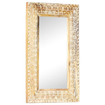 Spiegel Handgesneden 80X50X2,6 Cm Massief Mangohout 80 x 50 x 2.6 cm