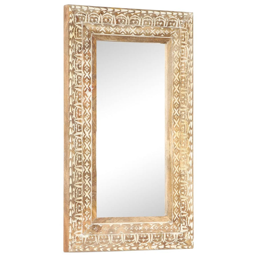 Spiegel Handgesneden 80X50X2,6 Cm Massief Mangohout 80 x 50 x 2.6 cm