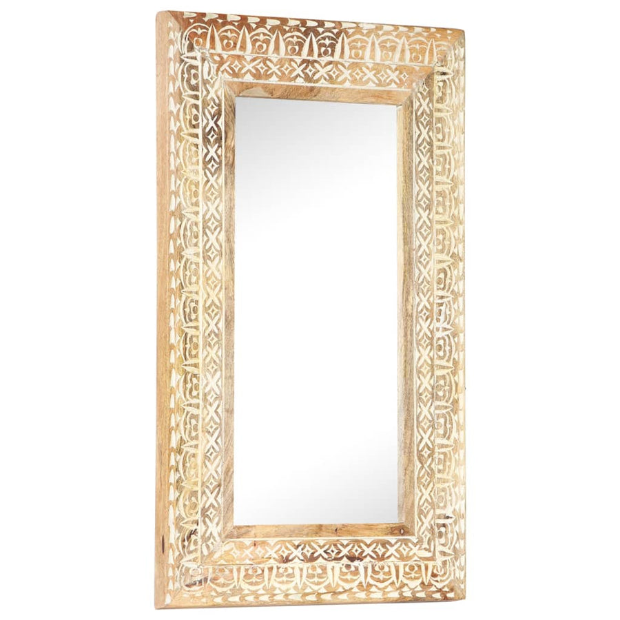 Spiegel Handgesneden 80X50X2,6 Cm Massief Mangohout 80 x 50 x 2.6 cm