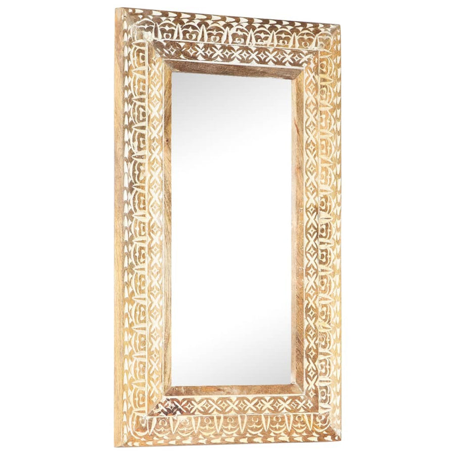 Spiegel Handgesneden 80X50X2,6 Cm Massief Mangohout 80 x 50 x 2.6 cm