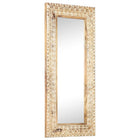 Mirror hand-carved 110x50x2.6 cm solid mango wood