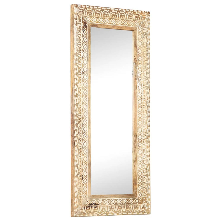 Spiegel handgesneden 110x50x2,6 cm massief mangohout