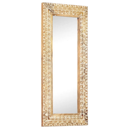 Spiegel handgesneden 110x50x2,6 cm massief mangohout